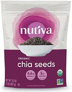 Nutiva Organic Premium Raw Black Chia Seeds, 32 Oz, USDA Organic, Non-GMO, Whole 30 Approved, Vegan, Gluten-Free & Keto, Nutrient-Dense Seeds with 3g Protein & 5g Fiber for Salads, Yogurt & Smoothies