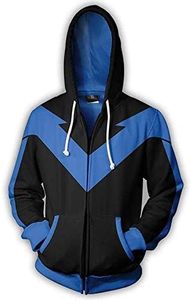 LILLIWEEN Superhero Hoodie Halloween Cosplay Costume Men's Hooded Sweatshirt Jacket, Color 1, Large