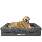 The Dog’s Bed Orthopaedic Dog Bed XL Grey Faux Fur Waterproof Memory Foam Dog Bed