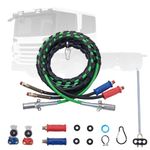 VEVOR 12FT Semi Truck Air Lines Kit with 2PCS Glad Hands, 3-in-1 Air Hoses & 7 Way ABS Electric Power Line, with 2PCS Gladhand Handles, 4PCS Seals and Tender Spring Kit for Semi Truck Trailer Tractor