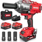 Alloyman Cordless Impact Wrench, 1475Ft-lbs (2000N.m) 1/2 High Torque Brushless Impact Gun, 20V Power Impact Driver, 2*4000mAh Battery,3 Sockets, Brushless Motor Variable Speeds for Car/Truck RV/Mower