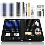 H & B Sketching Pencils Drawing Set,40pcs Art Supplies Artist Sketching Kit with Sketch Draw Pencils Charcoal Pencil Extender Canvas Pencil Bag and More for Artist Beginners Kids Adults