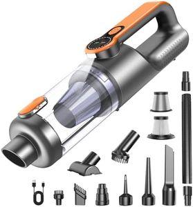 Handheld Vacuum Cleaner, 35000Pa 4-in-1 Car Vacuum Cleaner Cordless Powerful, One-touch Dust Emptying, Brushless Motor, HD Display, LED Light, Hand Held Vacuum Cordless for Home/Office/Car, Orange