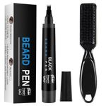 XdealCozyxc Beard Pencil Filler for Men, Black Beard Pen with Brush, Waterproof Sweatproof & Long Lasting, Natural Looking Beard