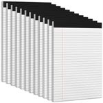 White Legal Note Pads 8.5 x 11'', 12 Pack Legal Paper Note Pads 8.5x11, Micro Perforated Wide Ruled Lined Writing Pads 30 Sheets for Home Office School Work, Legal Notepads Double-Side Printed Per Pad