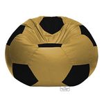 RnS Rest 'n' Sleep Bean Bag Football Chair Filled with Beans | Printed Football Pattern Bean Bags with Fillers with 1 Year Warranty | Ready to Use (4XL, Black/Mushroom)