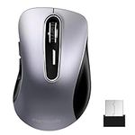 memzuoix 2.4G Wireless Mouse, 1200 DPI Mobile Optical Cordless Mouse with USB Receiver, Portable Computer Mice Wireless Mouse for Laptop, PC, Desktop, MacBook, 5 Buttons (Gunmetal)