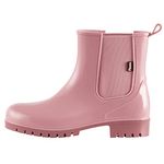 planone Short rain Boots for Women and Waterproof Garden Shoes，Anti-Slipping White Chelsea Rainboots for Ladies with Comfortable Insoles，Stylish Light Ankle rain Shoes and Outdoor Work Shoes