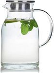 Karafu Glass Pitcher with Lid, 68Oz