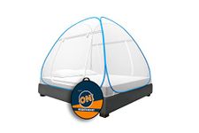 Supreme On Double Bed Mosquito Net, King-Size (6.5 Feet X 6.5 Feet) Premium Machardani, Strong and Durable, 30 GSM, Tent Type, Foldable, Corrosion Resistant-Parent (King Bed, Blue)