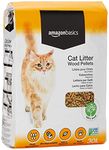 by Amazon Cat Litter Wood Pellets Highly Absorbent and Made of 100% Recycled Wood, Unscented, 30 l (Pack of 1)