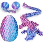 Dragon Eggs with Dragon Inside, 3D Printed Surprise Funny Gifts for Kids, Boys, Girls, Articulated Dragon Fidget Toys for Adults, Executive Desk Toys Office Room Decor (Gradient Light Purple-Red)