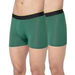 Bummer Men's Solid Micro Modal Trunks Underwear | Ultra Soft & Breathable | Combo Pack of 2 (in, Alpha, L, Palm, Palm)