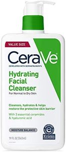 CeraVe Hydrating Facial Cleanser | Moisturizing Non-Foaming Face Wash with Hyaluronic Acid, Ceramides and Glycerin | Fragrance Free Paraben Free | 19 Fluid Ounce