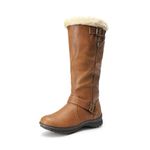 DREAM PAIRS Women's Fully Faux Fur Lined Zipper Closure Knee High Fall Winter Boots,Size 8,Camel/pu,RABBIT