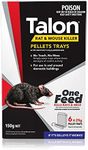 Talon Rat & Mouse Killer Pellet Trays, 150g - 6 x 25g Trays - Single-Feed Brodifacoum Formula - No Mess, No Touch