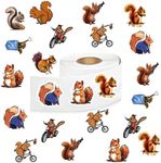 Squirrel Stickers (500 pcs), 10 Sheets Graphic Cartoon Animal Decal Roll Self Adhesive Seals for Kids Girls Boys Teen Birthday Party Decoration Water Bottle Laptop Scrapbook Cards Envelope