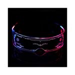 STEHEALTH LED Light Up Glasses with 7 Flashing Colors & 2 Modes, USB Rechargeable Futuristic Rave Sunglasses, Glow Visor Goggles for Cosplay Halloween Bar Club DJ Party