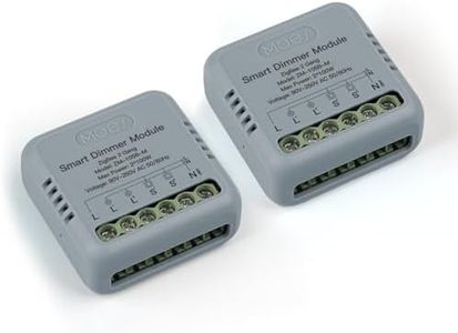MOES Mini ZigBee Module Variateur LED Intelligent Encastré pour Alexa, Google Home, Nécessite MOES ZigBee, 2 Gang, 2 Pack