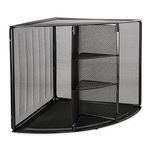 Rolodex Shelf, MESH Corner Desktop Shelf 5-Sections 20"w x 14"d x 13"h, 1 Unit, Black (62630)