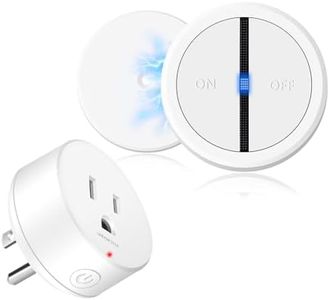Garbage Disposal Wireless Switch Kit, Greencycle Portable Remote Control Outlet,Garbage Disposal Switch with Magnetic, Remote Control Outlet,No Drilling On Sink,15A 4000V Anti-Surge 500 Feet RF Range
