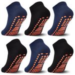 HYCLES Kids Non-Silp Ankle Socks with Girp- 6 Pairs Trampoline Unisex Toddler Socks Anti-Skid Socks for Children 6-9 Year