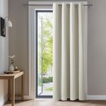 Deconovo Door Curtain Thermal Room Darkening Curtain Ring Top for Girls Room 52"x 84" Light Beige 1 Panel