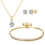 Philip Jones Gold Plated Friendship Set Created with Zircondia® Crystals