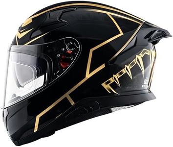 Axor Apex Marvel Black Panther ISI ECE and DOT Certified Full Face Helmet for Men and Women with Dual Visors-Black Gold-XL