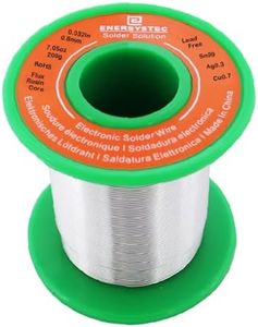 E ENERSYSTEC Electronic Solder Wire Rosin Core Lead Free Electronics Soldering PB Free Solder 0.8mm 200g Fine Alloy Solder Sn99 Ag0.3 Cu0.7 Connector PCB Soldering 0.032in 7.05oz