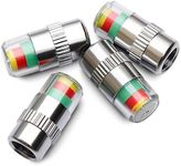 ANKI HAPPIGO 4Pcs Car Tire Pressure Monitor Valve Stem Caps Sensor Indicator 3 Color Eye Alert