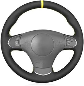 MEWANT DIY Hand Stitch Black Suede Steering Wheel Wrap for Chevy Corvette (C6) 2012-2013 Z06 Custom Auto Intetior