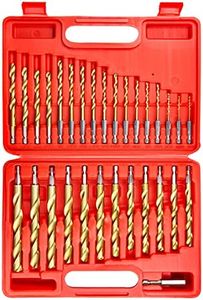 wesleydrill 30 Pcs Impact Twist Drill Bit Set，1/16"-1/2" Hex Shank Hss Titanium Drill Bits，Fit for Metal/Wood/Plastic Sink