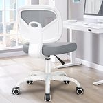 Primy Desk Office Chair Armless, Home Office Desk Chair Adjustable Height, Mid-Back Ergonomic Desk Chair Breathable Mesh Desk Chairs with Wheels for Office Bedroom Studying Room(Gray)