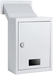 Toriexon Through The Wall Drop Box with Combination Lock, 16.5" x 12.5" x 6" Adjustable Chute Deposit Safe Mail Box, Rainproof Mail Slots Walls Thickness 2.8” to 7.9” for Home Office Apartment