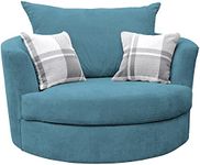 Sofas and More Large Swivel Round Cuddle Chair Fabric (Ocean)