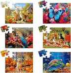 Libima 6 Pack Large Piece Jigsaw Puzzles Dementia Alzheimer's Products for Seniors Wooden Dementia Activities and Dementia Games 16 Piece Easy Puzzles Gifts Toys for Adults Elderly (Animal)