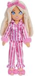 Barbie Plush Soft Doll, 13.5-inch Sweet Dreams Barbie “Malibu” Plush in Bedtime Outfit with Fuzzy Sleeves & Bow Headband