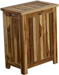 EcoDecors H-004 Teak Solid Hamper in Natural Teak, 18 inch W x 12 inch D x 16 inch H