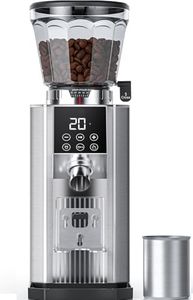 COFIBREWS Burr Coffee Bean Grinder for Home Use with 45 Precise Grinding Settings, Espresso Grinder with Height Adjustable Funnel Stand, LED Touch Panel, Anti-static Design, Memory Mode User Friendly