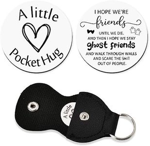 Pocket Hug Token Friend Keychain for Women Best Friends Gifts for Women Friendship Gifts for Friends Female I Hope We're Friends Until We Die Then I Hope We Stay Ghost Friends Keychain with PU Leather