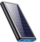 Solar Charger Power Bank 26800mah, 2 USB Output Fast Phone Portable Charger Power Bank Solar Battery Bank Pack External Backup Pack Cell Phone for iPhone, Samsung Galaxy Android, iPad Tablet