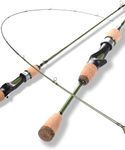 LITTMA Wild Streams Ultralight Spinning&Casting Trout Rod, 2-Piece Fishing Rod for Crappie, Panfish & Micro Fishing, Green Carbon Fiber Blank with Cork Handle, 5’6”/6’/6’6”/7’