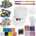 Esdabem Microwave Kiln and DIY Fusing Glass Jewelry Set - Professional Simple Making DIY Jewelry Glass Fusing Tools Set (Have Instructions)