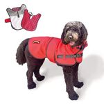 TAIL BLAZERS™ All Seasons Quality Waterproof Dog Coat with Harness hole. Detachable Quilted Liner, Adjustable, Reflective Dog Raincoat. 2-in-1 dog Jacket + dog coats waterproof. (M)