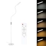 Floor Lamp,LED Reading Standing Lamp with Remote Eye-Care Floor Lamps,25 Kinds of Lighting Flexible Gooseneck Dimmable Lamp for Living Room,Bedroom,Office,Timer Function (White)