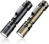 Mini Flashlight 3 Modes Small Flashlights LED Powerful High Lumens Tactical Pen Light with Clip,Slim Portable Pocket Compact Torch for Emergency Inspection AAA Battery Water-Resistant (Black & Gold)