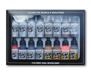 Vallejo Model Air Metallic Effects Acrylic Paint Set for Air Brush - Assorted Colours (Pack of 16),17 ml