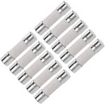 uxcell Ceramic Cartridge Fuses 20A 250V 5x20mm Slow Blow Replacement for Stereo Audio Alarm Amplifier Ceramic 10pcs