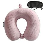 Neck Pillows for Sleeping Travel Pink Travel Pillow Comfortable U Shape Memory Foam Pillows Neck and Head Support Portable Travel Neck Pillow Suitable for Planes, Trains, Self-Driving Cars